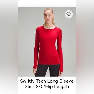 Women's Red Long Sleeve Top